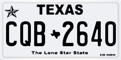TX license plate CQB2640