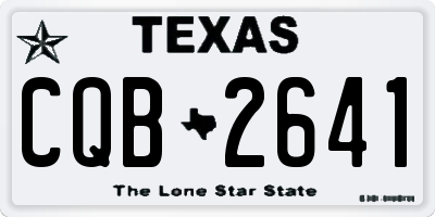 TX license plate CQB2641