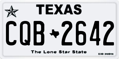 TX license plate CQB2642