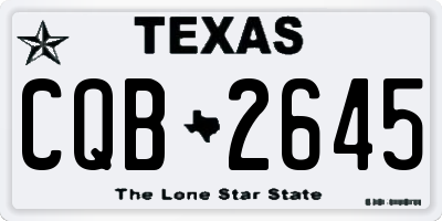 TX license plate CQB2645