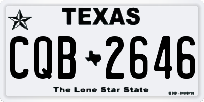 TX license plate CQB2646