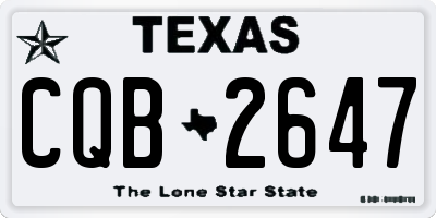 TX license plate CQB2647