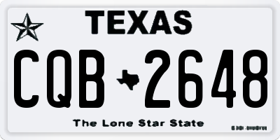 TX license plate CQB2648