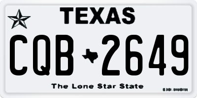 TX license plate CQB2649