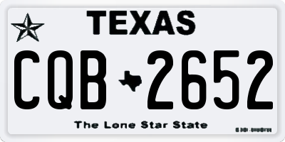 TX license plate CQB2652
