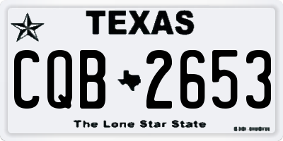 TX license plate CQB2653