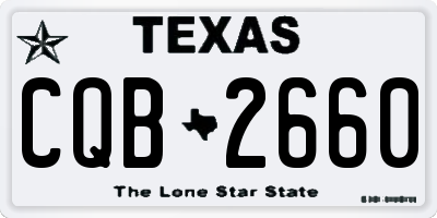 TX license plate CQB2660