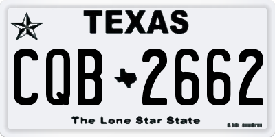TX license plate CQB2662