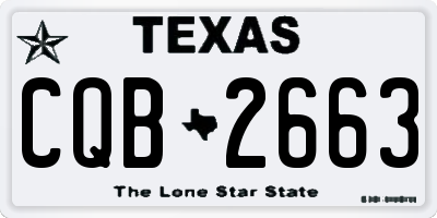 TX license plate CQB2663