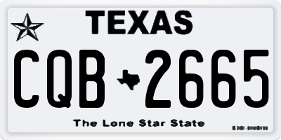 TX license plate CQB2665