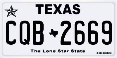 TX license plate CQB2669