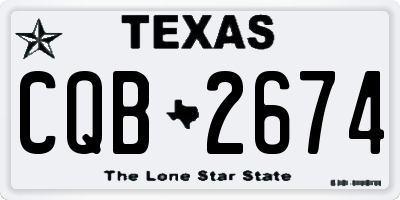 TX license plate CQB2674