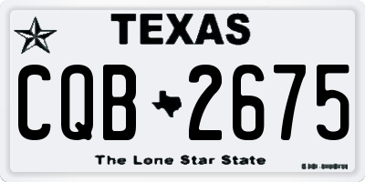 TX license plate CQB2675