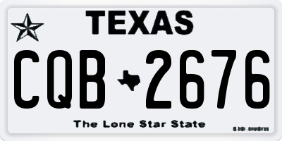 TX license plate CQB2676