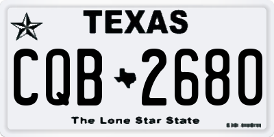 TX license plate CQB2680