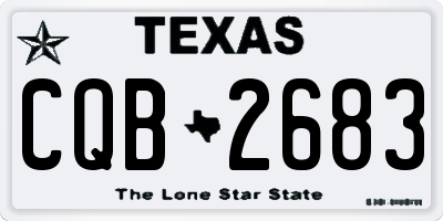 TX license plate CQB2683