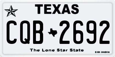 TX license plate CQB2692