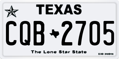 TX license plate CQB2705