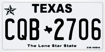 TX license plate CQB2706