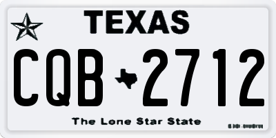 TX license plate CQB2712