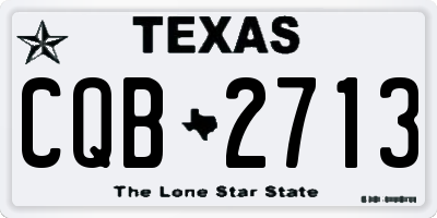 TX license plate CQB2713