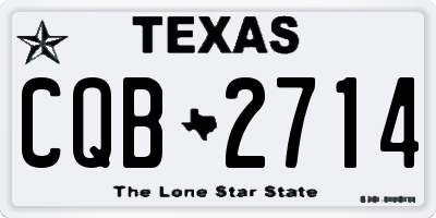 TX license plate CQB2714