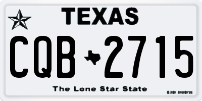 TX license plate CQB2715