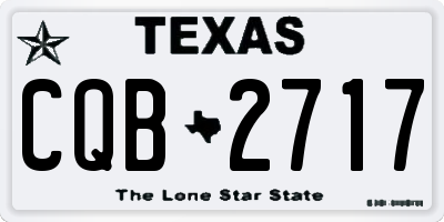 TX license plate CQB2717
