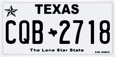 TX license plate CQB2718