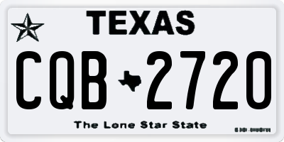 TX license plate CQB2720