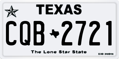 TX license plate CQB2721