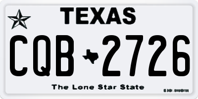 TX license plate CQB2726