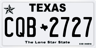 TX license plate CQB2727