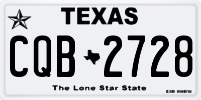TX license plate CQB2728