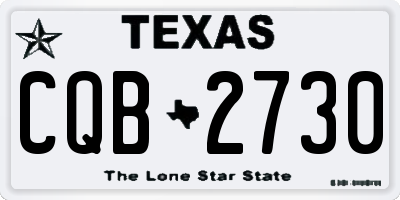 TX license plate CQB2730