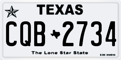 TX license plate CQB2734