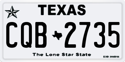 TX license plate CQB2735