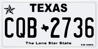 TX license plate CQB2736