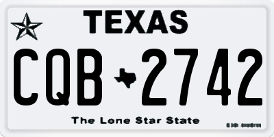 TX license plate CQB2742