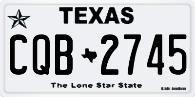 TX license plate CQB2745