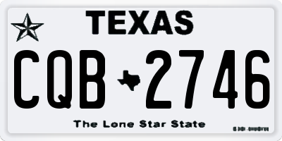 TX license plate CQB2746