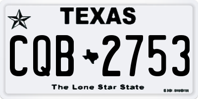 TX license plate CQB2753