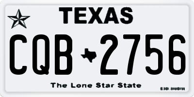 TX license plate CQB2756