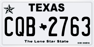 TX license plate CQB2763