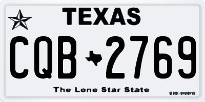 TX license plate CQB2769