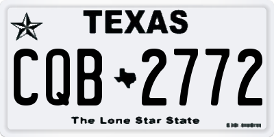 TX license plate CQB2772