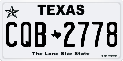 TX license plate CQB2778