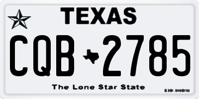 TX license plate CQB2785