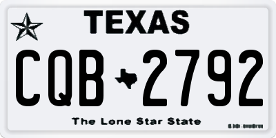 TX license plate CQB2792