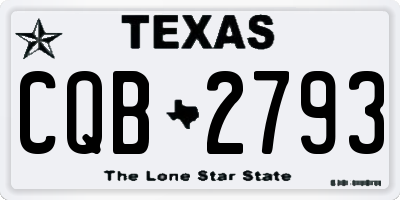 TX license plate CQB2793